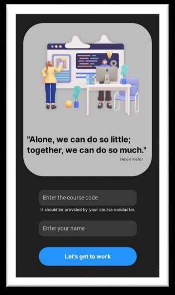 Mobile prototype screen for Creative Group Dynamics